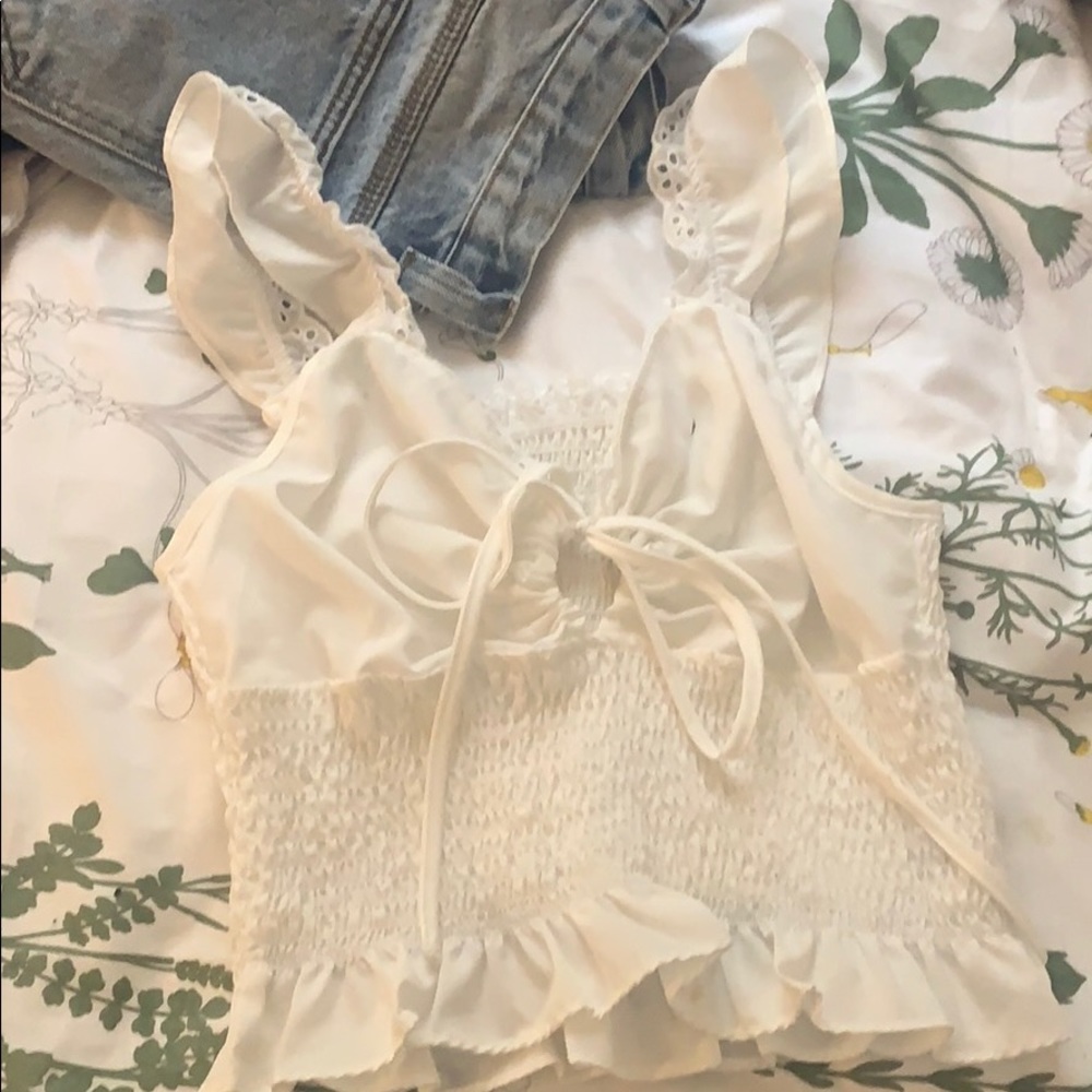 dainty white lace top